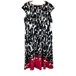 NEW Nine & Co Dress Day to Dinner Fuchsia Crush Combo Sleeveless Size 16